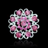 Kvinnor Crystal Love Flower Brosches Pins Diamond Brosches Boutonniere Stick Corsage Wedding Brosch Fashion Jewelry Will and Sandy New
