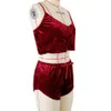 Hot Ladies Velvet Sleepwear Lingerie Ensembles Sexy Spaghetti Strap Shorts Pyjamas Femmes Pyjama Party 2 Piece Set