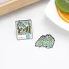 Creative Natural Mountains Rivers Enamel Pins Cartoon Colors Postcard Books Brooches For Friends Gift Lapel Pins Shirt Clothes Bags