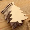Ornements d'arbre de Noël copeaux de bois bonhomme de neige arbres cerf chaussettes pendentif suspendu décoration de noël XmasGift artisanat WQ34-WLL