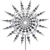 Unico e magico mulino a vento in metallo 3D alimentato a vento Scultura cinetica Prato in metallo Girandole solari per cortile e giardino Decor27845124821