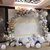 Party Dekoration Navy Blau Gold Metallic Ballon Girlande Bogen Kit Hochzeit Geburtstag Latex Ballons Hintergrund Dekor Kette