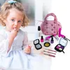 Filles Make Up Toy Set Pretend Play Princesse Rose Maquillage Beauté Sécurité Non-toxique Kit Jouets pour Filles Dressing Cosmétique Voyage Sac LJ201009