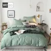 Vert clair texture motif housse de couette ensemble reine king size solide ab double face imprimé linge de lit simple double couverture de lit rose 201021