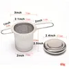 Folding Double Handles Tea Infuser med lock Rostfritt Stål Fint nät Kaffefilter Tekanna Kopp Hängande Loose Leaf Tea Strainer DBC BH4457