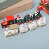 Weihnachten Zug Spielzeug bemalte Holz Dekoration für Zuhause mit Santa Bär Weihnachten Kind Spielzeug Ornament Neujahr Geschenk Bevorzugung w-00456