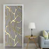 Creativo 3D foglie d'oro porta adesivo fai da te Home Decor decalcomania carta da parati autoadesiva impermeabile murale per porta della camera da letto rinnovamento T200331