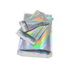 Storage Bags 50Pcs Glittery Silver Mylar Foil Self Adhesive Bag Disposable Dustproof Gift Craft Grocery Office Supplies Pouches