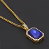 Gold Hip Hop Mini Diamond Necklace Square Crystal Necklace Pendants Fashion Jewelry for Men Women gift Will and Sandy new