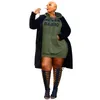 Plus size 3X 4XL 5XL Summer Women bigger size one-piece dress long sleeve hoodie dress casual loose dress pullover hoodies with hood 4375