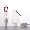 Bouteille rechargeable vide d'alcool de 50ML avec crochet porte-clés Bouteille de désinfectant pour les mains en plastique transparent transparent pour les bouteilles d'emballage de voyage RRA3835