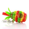 New product 2.8 inch Smoking Pipe Pineapple Hookahs Silicone Hand Pipes For glass bowl Oil Rigs with keychain