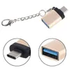 Mozzi in metallo T Ype C maschio a USB 3.0 femmina convertitore adattatore OTG con catena per smartphone cellulari tablet tastiera disco U1