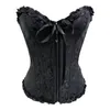 Zíper Frill jacquard brocade corset