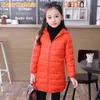 Dünne lange Daunenjacke für Mädchen Cuhk Virgins Kinderkleidung hält warm mit Kapuze Mädchen Parka Mäntel Kinder Jungen Wintermantel 201126