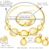 Sets Liffly African Round Necklace Bracelet Dubai Gold Set for Women Wedding Party Bridal Earrings Ring Jewelry 1CXO8543187