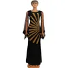 Vêtements ethniques diamants noirs africain Dashiki fleurs motif Maxi robe à manches longues robes décontractées pour femmes afrique vêtements1