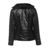女性ジャケットカジュアルブラックゴシッククールプラスサイズ5xlスリムフォックスレザーコートプレーントップス女性ファッションパンクOL冬オーバーコート201112