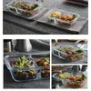 Food Glass Meal Prep Containers 2 Compartment leakproof borosilicate Lunch box Bento Box with lids Freezer Microwave oven T200710