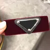 Hot Leather Triangle Hair Clip with Stamp Women Girl Triangle Letter Barrettes Fashion Hair Accessories High Quality