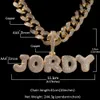 A-Z 0-9 20mm Cuban Chain Custom Name Letters Pendant Necklace for Women Men Zircon Hip Hop Jewelry