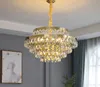 Moderne luxe kroonluchter verlichting led kristal kroonluchters woonkamer decoratieve thuis licht lobby eetkamer ronde hanglamp