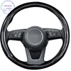 Tampa do volante de direção de fibra de carbono para Audi A1 A3 A5 A6 Q2 Q5 S7 QS RS TT Universal 37-38cm 15 polegadas Faixa de couro de couro Interior A261G