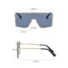 Machine Punk Design grandes lunettes de soleil unisexes cadre en métal complet avec une seule pièce lentille fixe par vis Cool Street Riders lunettes