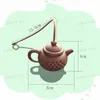 シリコーン茶注入装置ティーポット形状再利用可能な茶フィルターディフューザーティーストレーナーホームキッチンアクセサリー7色