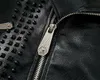 Rebites Pu Jackets Homens Black Slim Girl-Down Neck Zipper Full Streetwear Motocicleta Casacos de Couro Faux Casacas Para Hombre 201226