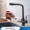 Küchenarmhahn Chrome Dual Sput Trinkwasserfilter Messingreiniger Gefäß Waschbecken Mischbatterie Heiß und kaltes Wasser Torneira