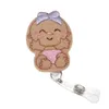 Tout mignon sourire visage rétractable infirmière ID support de badge bobine belle feutre yoyo nom carte d'identité badge bobine pour enfants 2639