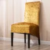 Housse de chaise en velours brillant, en Spandex, taille XL, extensible, pour siège élastique, pour salle à manger, avec dossier, 2020, 9020851
