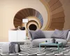 Papel de parede moderno 3D Escada em espiral Art Space Papel de parede 3D Avançado Decoração de interiores de luxo Papel de parede mural 3D