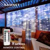 LED Christmas Garland Curtains String Lights Remote Control Fairy Lights Decoration For HomeBedroom Indoor Holiday Lights 201203