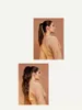 140g Long Wavy Ponytail Hair human Drawstring Ponytail Clip in Hairpiece Black brown Wave Ponytail for Black Women 4colors