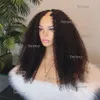 100% 30inches 250density 4B 4C Mongolian Afro Kinky Curly Wigs Unprocessed Human Hair U Part Middle Opening U Shape Wig No Lace For Black Women