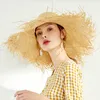 Ladies Handmade Natural Straw Hat Summer Beach Sun Hat for Women Men Panama Cap Fashion Protetion Visor Boat Hats Y200602