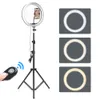 Anneau lumineux rond de 12 pouces, 30Cm, avec 3 supports de téléphone de 160Cm, Kit d'éclairage de Studio, Lampe annulaire avec trépied pour Streaming Vlog