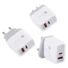 Cargador rápido USB PD 18W QC 3.0 para iPhone UE EE. UU. Enchufe cargadores rápidos para Samsung S10 Huawei