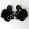 Fausses pantoufles moelleuses Summer Femme en peluche Chaussures Femmes Femmes Madies Fake Fox Hair Sandals Femelle Flip Flops Y2 25