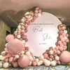 DIY Paste Haut Rose Gold Party Dekoration Ballons Garland Arch Kit Metallic 4D Gold Ballon Baby Dusche Dekorationen Hintergrund 201125