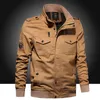 Män Vinter Outwear Bomber Jacka Air Force Pilot Varm Casual Fur Collar Army Tactical Coat 211217