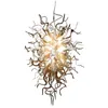 Honey and Milk Color Hanging Pendant Lamp Beautiful LED Hand Blown Glass Chandelier Lighting for Office Living Room Dining Room 40 or 48 Inches