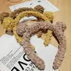 Autumn Winter Simple Candy color Lamb Wool Headband Furry Hairband Hair Accessories Plush Ears Bear Hair Hoop Faux Fur Knotting Head Hoop