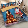 Set di biancheria da letto di Natale Bambini 3D Cartoon Buon regalo di Natale Babbo Natale Copripiumino Copripiumino Federe Twin Queen Size Nuovo anno 201120