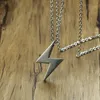 Men Gray Lightning Pendant Necklace Stainless Steel Bolt Thunder Flash Charm Male Jewelry 20 24 inch7376013