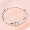 100% 925 Sterling Silver Różowe Bransoletki Z Oryginalnym Boxem 3mm Wąż Łańcuch Fit Pandora Urok Koraliki Bangle Bransoletka Biżuteria dla kobiet Mężczyźni