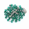 6 * 8 mm Fashion Green Crystal Rosary Collier Cadeaux pour les saints catholiques chrétiens Accessoires de bijoux chrétiens Gift9152575