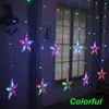 2 5M Romantico Fata Stella Led Luce della stringa della tenda Bianco caldo 220V 110V Natale Ghirlanda di luce per la festa nuziale Vacanza Natale Deco334U